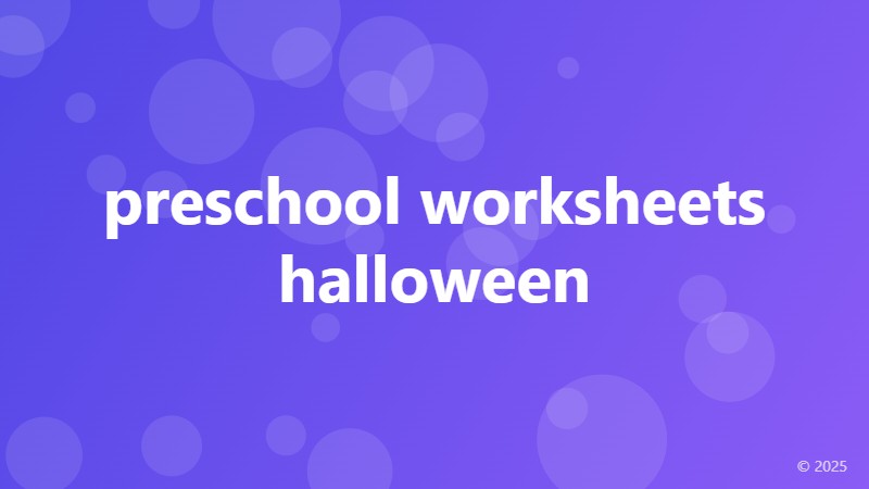 preschool worksheets halloween