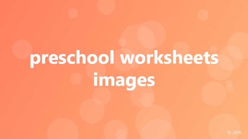 preschool worksheets images