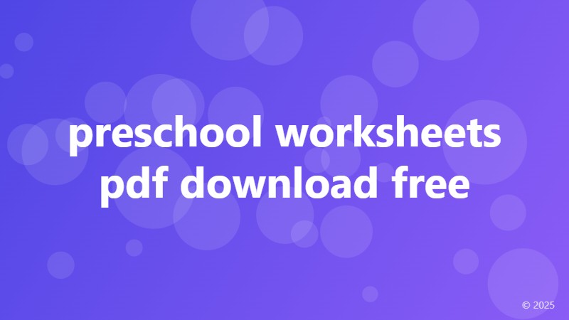 preschool worksheets pdf download free