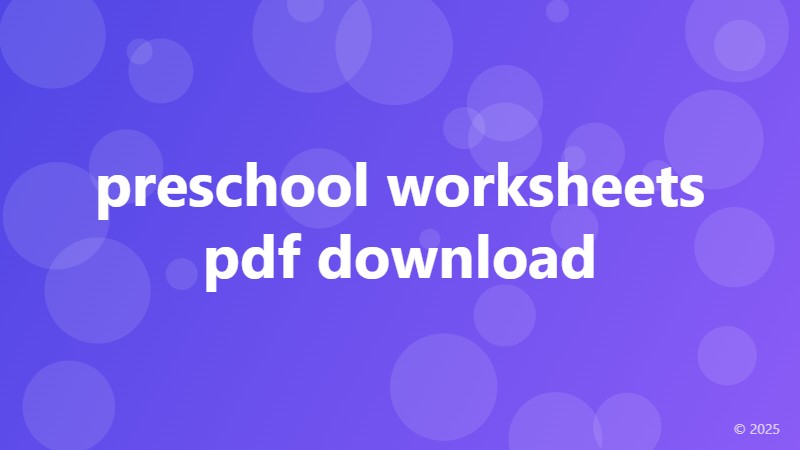 preschool worksheets pdf download