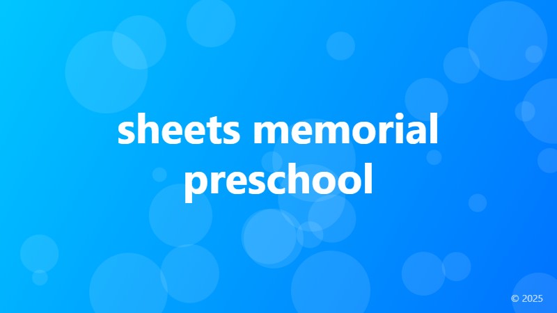 sheets memorial preschool