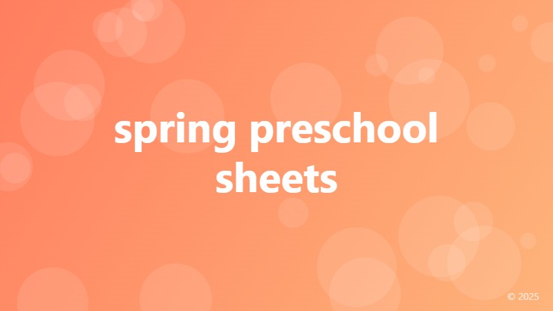 spring preschool sheets