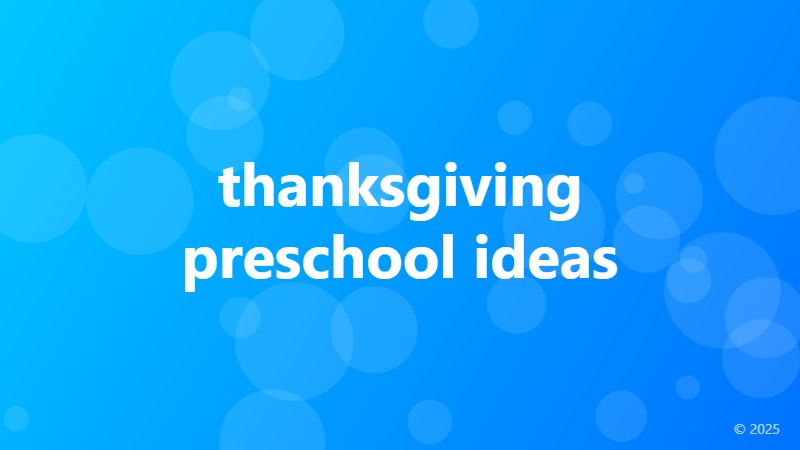 thanksgiving preschool ideas